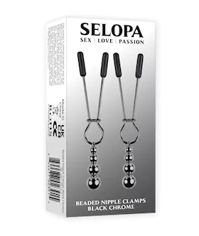 Selopa Beaded Nipple Clamps  Black Chrome