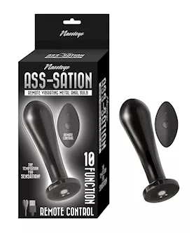 Asssation Remote Vibrating Metal Anal Bulb  Black