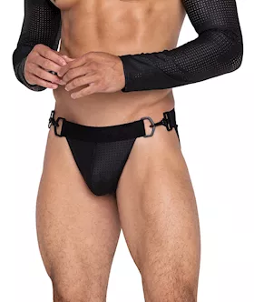 Master Jockstrap wHook amp Ring Closure amp Contoured Pouch Black MD