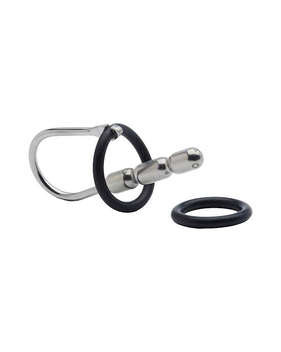 Kink Range Stainless Steel With Silicone Ring Bead Penis Plug