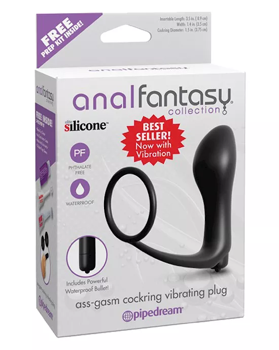Anal Fantasy Collection Ass Gasm Vibrating Plug W/cockring