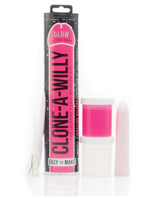 CloneAWilly Kit Vibrating Glow in the Dark  Hot Pink