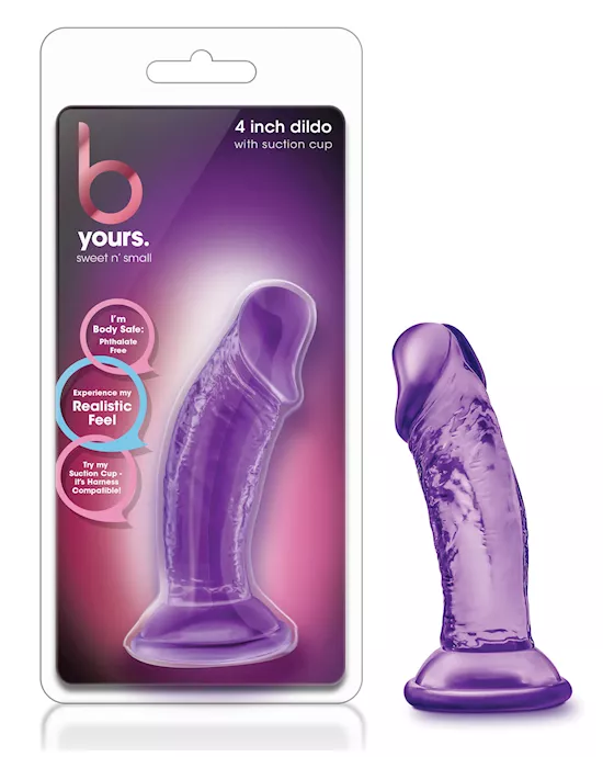 Blush B Yours Sweet N Small 4" Dildo W/ Suction Cup - Purple