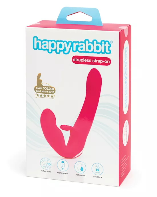Happy Rabbit Strapless Strap On Rabbit Vibe - Pink