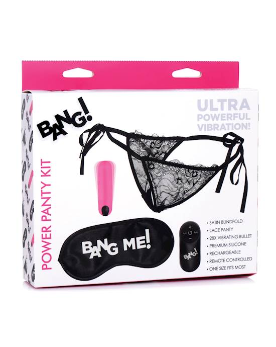 Bang Power Panty amp Blindfold Kit  Pink
