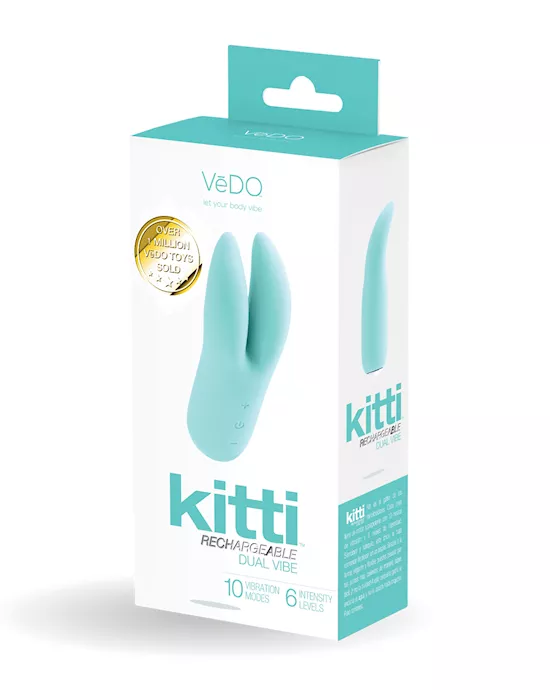 Vedo Kitti Rechargeable Dual Vibe - Tease Me Turquoise
