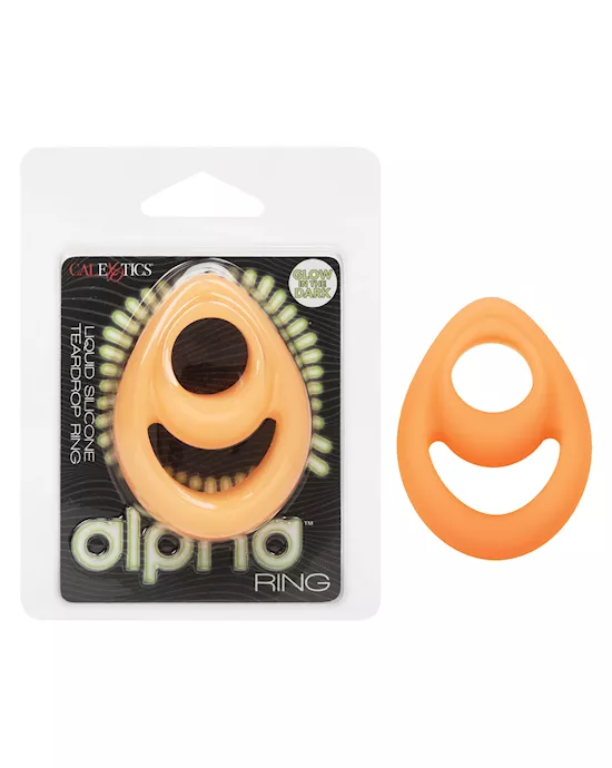Alpha Liquid Silicone Glow In The Dark Teardrop Cock Ring