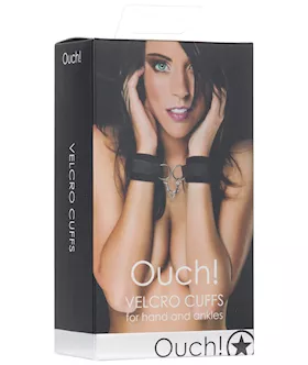 Shots Ouch Velcro HandAnkle Cuffs  Black