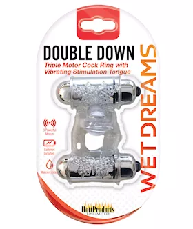 Wet Dreams Double Down Vibrating Cockring wBullet