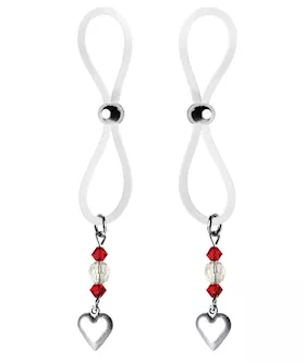 Bijoux de Nip Nipple Halos Heart Charm  RedClear