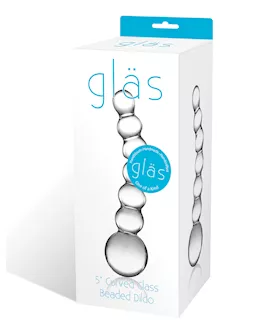 Glas 5quot Curved Glass Beaded Dildo