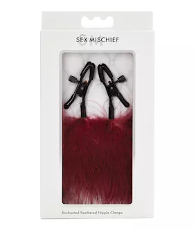 Sex amp Mischief Enchanted Feather Nipple Clamps  Burgundy