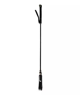 Rouge Long Riding Crop Slim Tip  Black