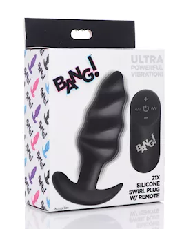 Bang 21X Vibrating Butt Plug wRemote Control Black