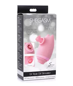 Inmi Shegasm Kitty Licker 5X Triple Clit Stimulator  Pink