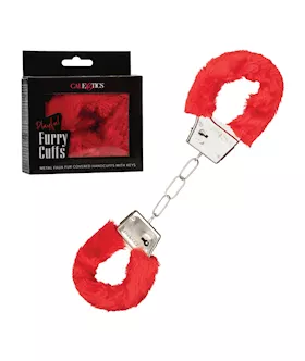 Playful Furry Cuffs  Red