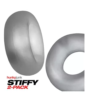 Hunky Junk Stiffy 2 Pack Cockrings  Clear Ice
