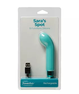 Sara039s Spot Rechargeable Bullet wG Spot Sleeve  10 Functions Teal