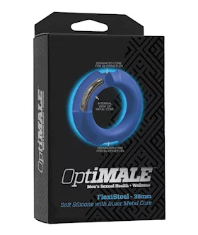 OptiMale FlexiSteel Cock Ring  35mm Blue