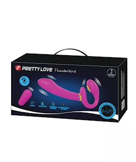 Pretty Love Thunderbird Electrostim Strapless Strap On  Fuchsia