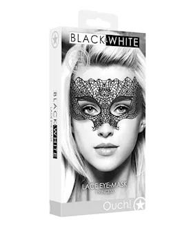 Shots Ouch Black amp White Lace Eye Mask  Princess Black