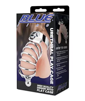 Blue Line Urethral Play Cage  Silver