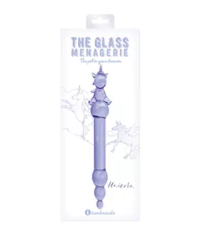 Glass Menagerie Unicorn Glass Dildo  Purple