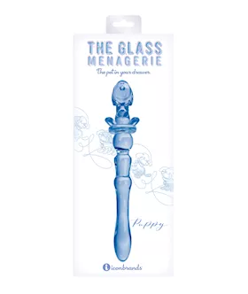 Glass Menagerie Puppy Glass Dildo  Dark Blue