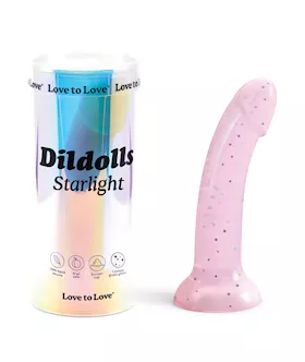 Love to Love Curved Suction Cup Dildolls Starlight  Pink