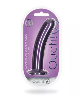 Shots Ouch 7quot Smooth GSpot Dildo  Metallic Purple