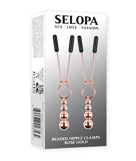Selopa Beaded Nipple Clamps  Rose Gold
