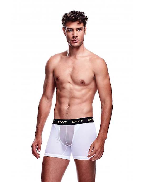 Envy Mesh Long Boxer White 