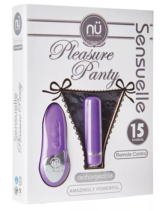 Nu Sensuelle Pleasure Panty Bullet W/remote Control 15 Function - Purple
