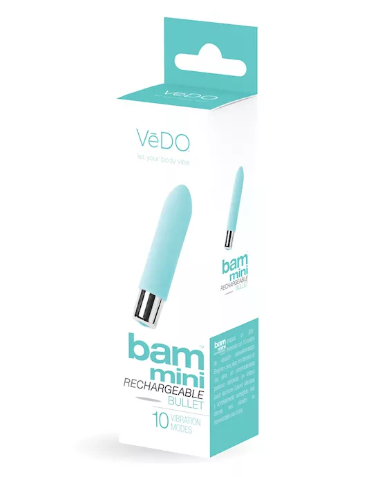 Vedo Bam Mini Rechargeable Bullet Vibe - Turquoise