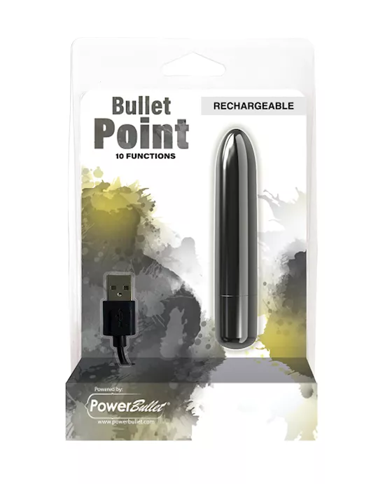Bullet Point Rechargeable Bullet - 10 Functions Black