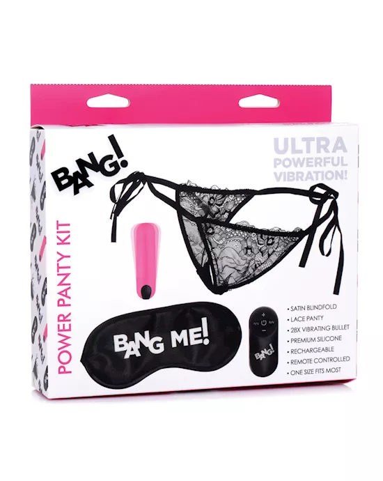 Bang! Power Panty & Blindfold Kit - Pink