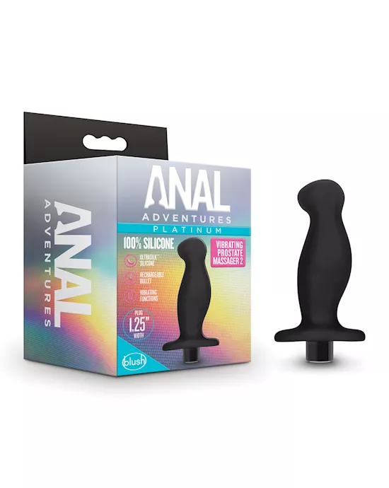 Blush Anal Adventures Platinum Silicone Vibrating Prostate Massager 02&nbsp;- Black