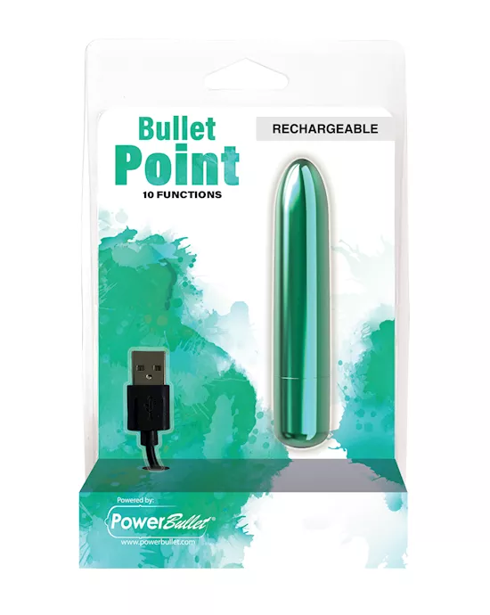 Bullet Point Rechargeable Bullet - 10 Functions Teal