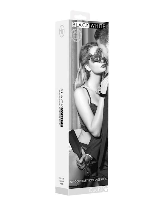 Shots Ouch Black amp White Introductory Bondage Kit 3  Black